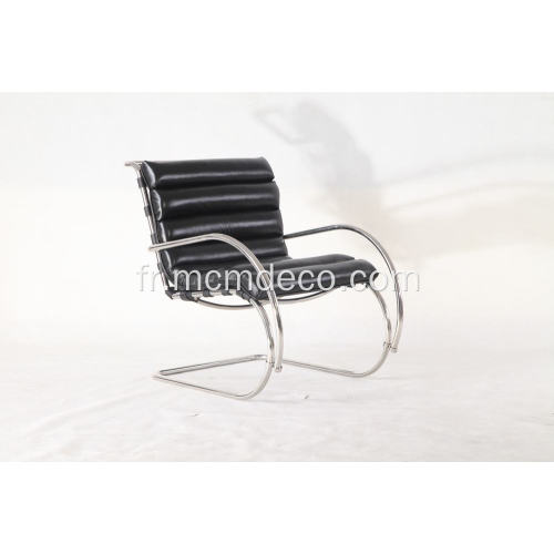 chaise longue en cuir noir Mr